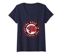 Donna High School Musical Get Cha Head In The Game Maglietta con Collo a V, Navy, XL