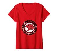 Donna High School Musical Get Cha Head In The Game Maglietta con Collo a V, Rosso, XL