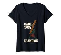 Donna Highland Games Caber Tosser Clan Orgoglio Scozia Forza Maglietta con Collo a V