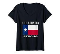 Donna Hill Country Forte Texas Maglietta con Collo a V