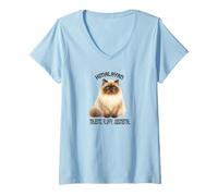 Donna Himalayan Cat Majestic Fluffy Judgmental Pet Citazione Maglietta con Collo a V