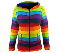 Donna Hippie a Righe Arcobaleno Inverno Folletto Punta Lungo Cappuccio Elfo