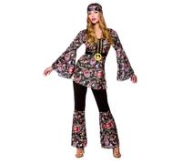 Donna Hippie Costume Estate Vestito Retrò Vestito Hippy 60s 70s Disco