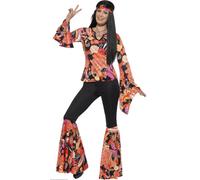 Donna Hippie Costume Estate Vestito Retrò Vestito Hippy 60s 70s Disco