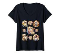 Donna Hippie Rocker Gnomes For Men And Women Music Love Rock Band Maglietta con Collo a V