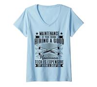 Donna Hiring A Good Maintenance Tech Is Expensive Tecnico Servizio Maglietta con Collo a V