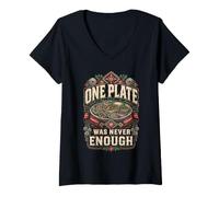 Donna Hmong One Plate Was Never Enough Maglietta con Collo a V