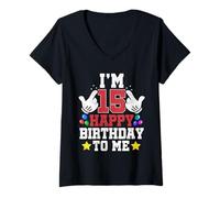 Donna Ho 15 Anni Buon Compleanno a Me Divertente Compleanno per Ragazzi Maglietta con Collo a V