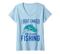 Donna Ho battuto Il Cancro Ora vado a Pescare Maglietta con Collo a V