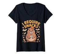 Donna Ho Bisogno di Spettacoli Spettrali Angry Capybara Halloween Maglietta con Collo a V