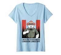 Donna Ho Bisogno di Te per difendere Il Paesaggio Canadese Orgogli Maglietta con Collo a V