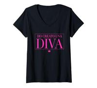 Donna Ho Creato Una Diva | Marca dolceSenso Maglietta con Collo a V
