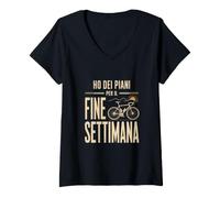 Donna Ho dei Piani per Il Fine Settimana Maglietta con Collo a V