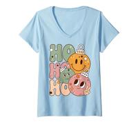 Donna Ho Ho Ho Christmas Humor Holiday Cheer Maglietta con Collo a V