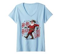 Donna Ho Ho Hold The Line Dance Dancing Love Christmas Line Dance Maglietta con Collo a V