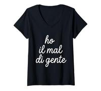 Donna Ho Il Mal di Gente | Marca dolceSenso Maglietta con Collo a V