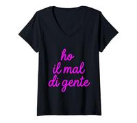 Donna Ho Il Mal di Gente | Marca dolceSenso Maglietta con Collo a V