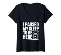 Donna Ho interrotto Il Sonno per Essere Qui Divertente, sonnolento Umorismo Maglietta con Collo a V
