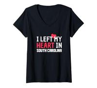 Donna Ho Lasciato Il Mio Cuore nello Stato Patriottico della Carolina del Sud Maglietta con Collo a V