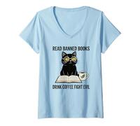 Donna Ho Letto Libri vietati Amante Bookworm Love Banned Books Maglietta con Collo a V