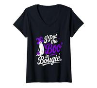 Donna Ho Messo Il Boo in Bougie Halloween Bourgeois Society Ragazze Maglietta con Collo a V