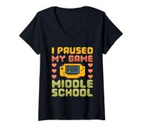 Donna Ho messo in pausa il mio gioco per la scuola media Maglietta con Collo a V