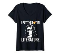 Donna Ho Messo la Lettera nella Letteratura John Milton Paradise Lost Tee Maglietta con Collo a V