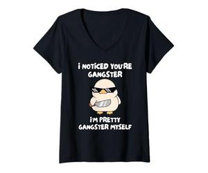 Donna Ho Notato Che Sei Un Gangster... Anch'io Sono Piuttosto Maglietta con Collo a V