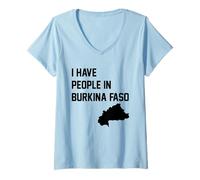 Donna Ho Persone in Burkina Faso Maglietta con Collo a V