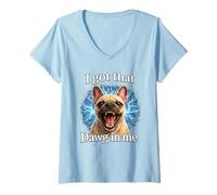 Donna Ho Quel Tipo in Me Camicia Arrabbiata del Bulldog Francese Maglietta con Collo a V