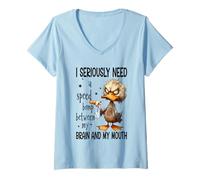 Donna Ho seriamente Bisogno di Un dosso di velocità tra Il Cervello e la Bocca Maglietta con Collo a V