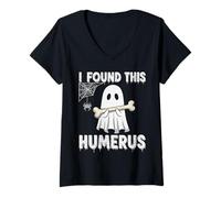 Donna Ho trovato questo Humeru Spooky Joke Ghost Nurse Uomini Donne Maglietta con Collo a V
