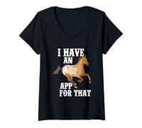 Donna Ho un'app per quel divertente cavallo Appaloosa Maglietta con Collo a V