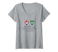 Donna Hobart & William Smith Colleges Combined Logo Mark HWSC Maglietta con Collo a V