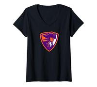 Donna Hobart & William Smith Colleges Hobart Statesmen Shield Mark Maglietta con Collo a V