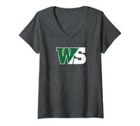 Donna Hobart & William Smith Colleges William Smith Herons WS Logo Maglietta con Collo a V