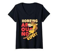Donna Hobby Horsing Horsing Around Expert Maglietta con Collo a V