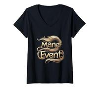 Donna Hobby Horsing Mane Event Maglietta con Collo a V