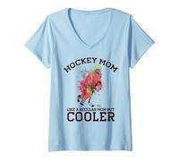 Donna Hockey Mom Come Una Mamma Normale ma più Cool Divertente Madre Meme Maglietta con Collo a V