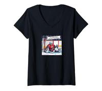 Donna Hockey su ghiaccio Bad portiere Chirp più scuse che salva grafica Maglietta con Collo a V