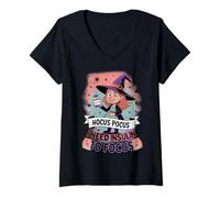 Donna Hocus Pocus Ho Bisogno di insulina per concentrarsi sul diabete di Halloween Maglietta con Collo a V