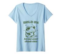 Donna Hold On Overthink This Maglietta con Collo a V