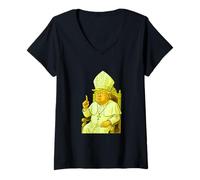 Donna Holy Politics - Surreale Satira Design con un tocco comico Maglietta con Collo a V