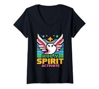 Donna Holy Spirit Activate Maglietta con Collo a V