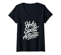 Donna Holy Spirit Activate Maglietta con Collo a V