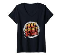 Donna Holy Spirit Activate Maglietta con Collo a V