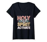 Donna Holy Spirit Activate Maglietta con Collo a V