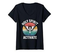 Donna Holy Spirit Activate Maglietta con Collo a V