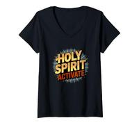 Donna Holy Spirit Activate Maglietta con Collo a V