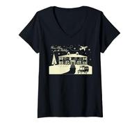 Donna Home Alone Holidays Natale Maglietta con Collo a V